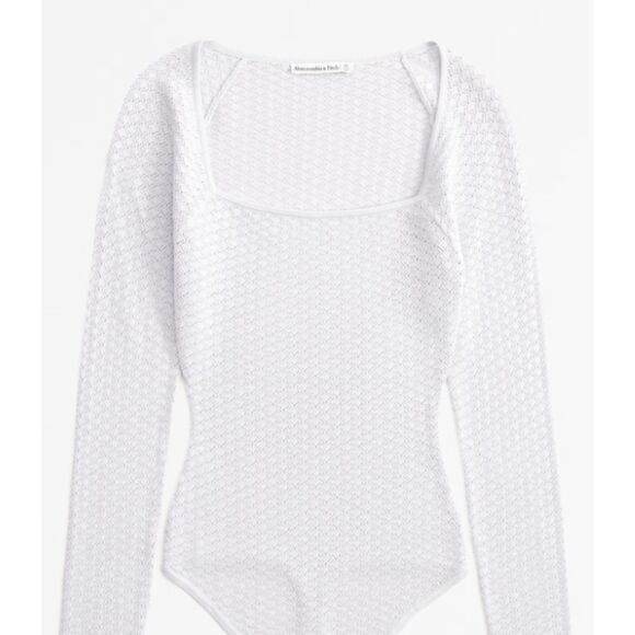 NWT Women's Abercrombie & Fitch Pointelle Square Neck Bodysuit - Size M - Picture 6 of 7